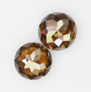 Round Salt and pepper Diamond Natural Loose Pair Round Rose cut Diamond 0.67 Ct - Picture 1 of 8