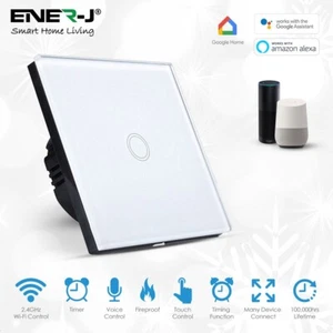 ENER-J - Touch Light Switch, 2 Gang, Smart WiFi, No Neutral Needed - SHA5313 - Picture 1 of 2