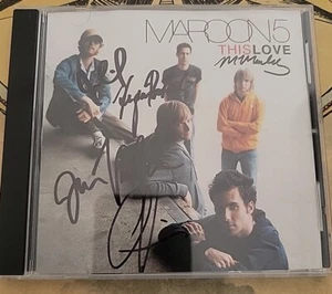 MAROON 5 BAND SIGNED AUTOGRAPHED CD SINGLE THIS LOVE SIGNED BY ALL 5 MEMBERS - Picture 1 of 17