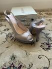 GLAMOUR ?Rasper? Taupe Satin Heels, Size 7.5 Good condition in box