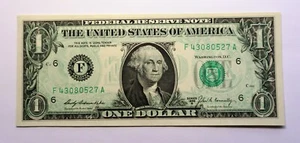 1969 B 1$ FRN BACK TO FACE OFFSET PRINTING ERROR UNCIRCULATED - Picture 1 of 4