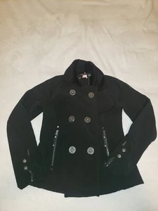 Mountain Hardware Fleece Button Pea Coat Jacket Women’s Sz Small Double Breast - Picture 1 of 14