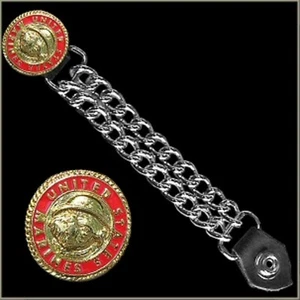 VEST EXTENDER US MARINES BULLDOG BADGE 7" for Motorcycle Biker veteran vet USA - Picture 1 of 4