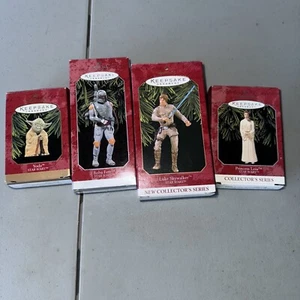 star wars hallmark Christmas Ornaments . Luke Skywalker Yoda Boba Fett, Leia. - Picture 1 of 5