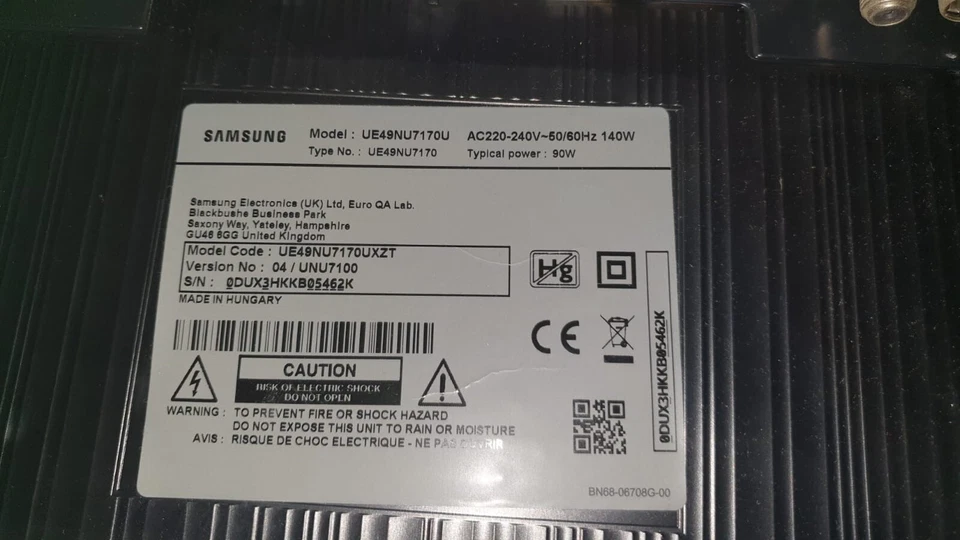 TV 49 pollici Samsung UE49NU7170UXZT solo schermo rotto - Immagine 1 di 1