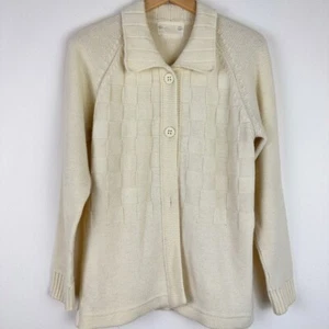 Vintage 70's Beige Cardigan Sweater - Picture 1 of 7
