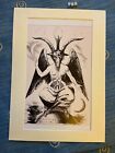 Vintage Scarce Art Print , Occult ,Witchcraft , Satan ,ELIPHAS LEVI , Mounted