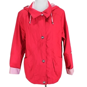 Mackintosh New England Jacket Womens Size L Red Removeable Hood Lightweight - Imagen 1 de 7
