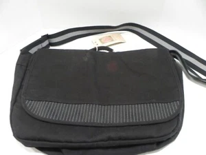Decree Black Canvas Crossbody Messenger Bag New - Picture 1 of 5