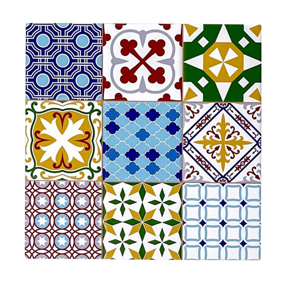 Sous plat en céramique et liège carreaux de ciment 20 cm - Photo 1/1