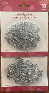 LOTE DE 2 ALFILERES DE SEGURIDAD ARTESANALES GRANDES TONO PLATA 50 POR PAQUETE (100) @@VER MIS OTROS ARTÍCULOS - Imagen 1 de 4