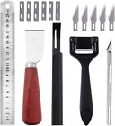 PLANTIONAL Metal Leather Skiver Set, 5 Kinds of Leather Working Tool with 6 Piec