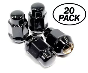 20 14x1.5 Black Acorn Wheel Lug Nuts 3/4 Hex for Chevrolet Dodge Toyota Lexus - Picture 1 of 1