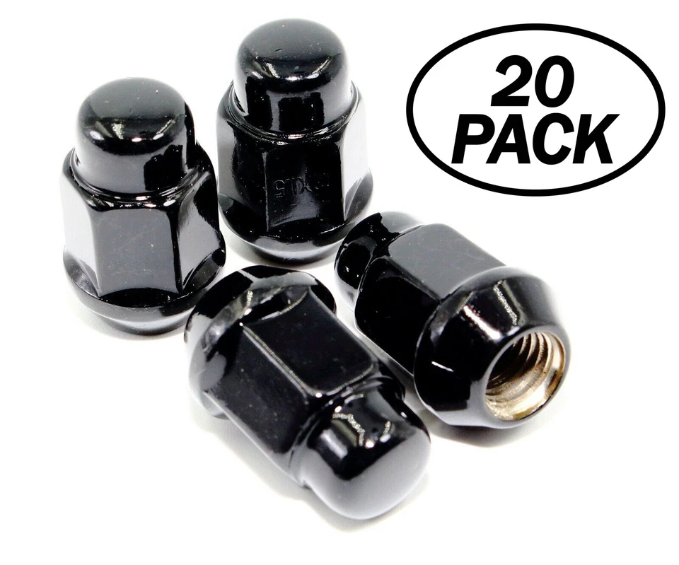 20 14x1.5 Black Acorn Wheel Lug Nuts 3/4 Hex for Chevrolet Dodge Toyota Lexus - Image 1 of 1