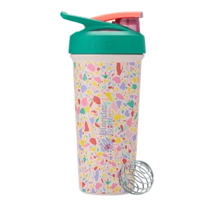 BlenderBottle Brand Shaker Cup, Terrazzo - Stainless Sleek Bottle, Locking Lid - Picture 1 of 6