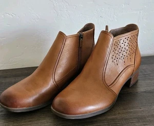 Dansko Liberty Boot Saddle Brown Leather Ankle Boot 40/9.5 Boho Comfort Western - Picture 1 of 12