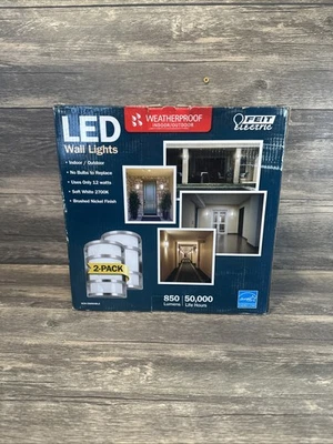 FEIT LED Wall Lights Brushed Nickel 688834 - 2 Pack - Image 1 of 4