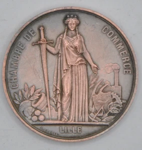 Médaille de table - LILLE chambre commerce 1967 visite LL. MM. II. Napoléon III. - Picture 1 of 2