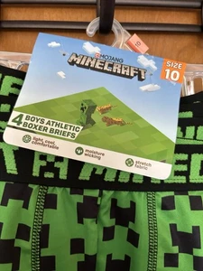 Two packs of Minecraft Boys 4 Pack Boxer Briefs Size 10 NWT Athletic Underwear. - Picture 1 of 7