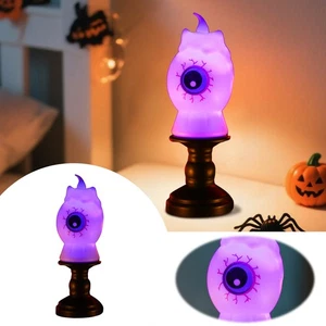 Adorno de escritorio de Halloween luz nocturna decorativa con vela globo ocular colorida - Imagen 1 de 7