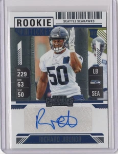 Tarjeta Richard Jibunor NFL Seahawks 2024 Panini Contenders RC Auto #255 - Imagen 1 de 2