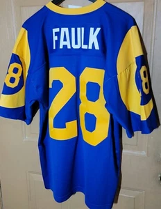 LOS ANGELES RAMS MITCHELL AND NESS #28 MARSHALL FAULK STITCHED JERSEY SIZE 48... - Picture 1 of 12