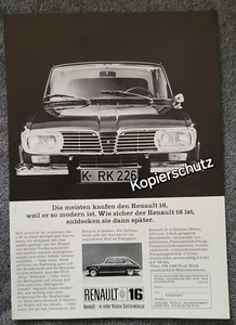 RENAULT 16 - Vintage Poster Werbung Reklame Bild (っ◔◡◔)っ Tadellos! - Bild 1 von 1