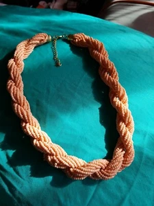 Neu! Chocker Halskette Perlen Melone Türkis Seil verstellbar Hippie Zigeunerin - Bild 1 von 2