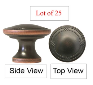 25 manopole armadio rotondo bronzo strofinato con olio 1 1/4" nastro e canna spedizione gratuita - Foto 1 di 4