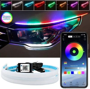 1Pair RGB Sequential Flowing LED Strip Flexible Turn Signal Light For Headlight - Picture 1 of 6
