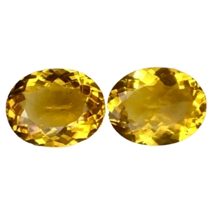 11,285 quilates AMARILLO CORTE OVALADO CITRINO NATURAL 2 PIEZAS PIEDRAS PRECIOSAS VER VIDEO - Imagen 1 de 2