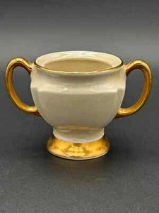 Vintage CG USA Garantie 22K Gold Aqua Glanzware Zuckerbecher - Bild 1 von 8
