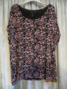Plus Size Woman's 2X Cap Sleeves Pullover Floral Top Preswick & Moore Boscov's - Picture 1 of 6