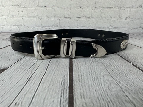 Lousiana State University LSU Tigers Black Genuine Leather Belt Size 32 VGC! Cover