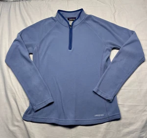 Vintage Patagonia Womens Medium Quarter Zip Synchilla Fleece Pullover Blue - Picture 1 of 8