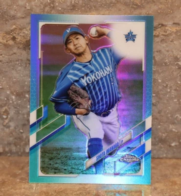  Shota Imanaga  CUBS  NEW STAR  2021 Topps Chrome NPB Aqua Refractor #137/199  - Image 1 of 2