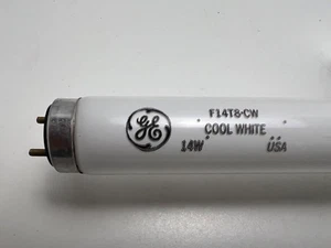 (2) NEW GE F14T8/CW Fluorescent 14" Lamp Light Bulbs 14W Cool White USA - Picture 1 of 1