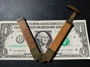 Antique LUFKIN No 171 Wood & Brass Folding Ruler Rule - Picture 1 of 13