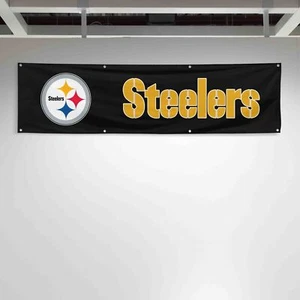 For Pittsburgh Football Fans 2x8 ft Flag Gift Man Cave Banner - Picture 1 of 1