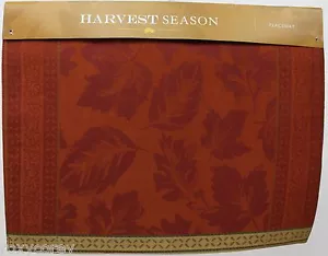 Halloween Fall Harvest Season Set of 2 Red Leaf Jacquard Placemat 13x18 NWT - Picture 1 of 1