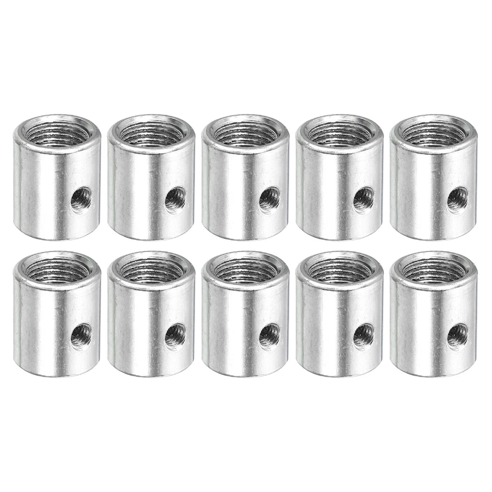 10pcs Round Coupling Nut M10 to M8 Adapter Screw Thread Convert Sleeve Connector - Image 1 of 4