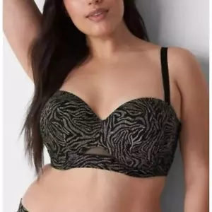 42F Cacique Bra Comfort Bliss Multi Way Convertible Strapless Opt Animal Print - Picture 1 of 10