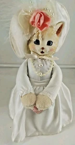 Artisan Flair Cat Doll Ceramic Head Royal Formal Attire Shelf Sitter 9" B2 - Picture 1 of 7