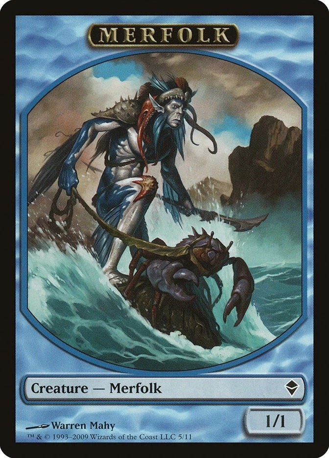 Merfolk 1x TOKEN MtG ENGLISH Zendikar SP/NM - Image 1 of 1