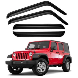 Window Rain Guards Shield for 2007-2018 Jeep Wrangler JK Unlimited Window Ven... - Picture 1 of 5