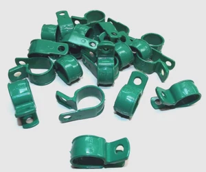 x15 5/8" ABRAZADERA DE CABLE AUTOALINEADO VERDE TEFLÓN HD ALTA TEMPERATURA UV SOLVENTE ÁCIDO P-CLIP - Imagen 1 de 12