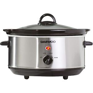 Daewoo 3.5L Stainless Steel Electric Slow Cooker With 3 Heat Settings - SDA1364