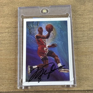 Tarjeta coleccionable autografiada de Michael Jordan Chicago Bulls certificado de autenticidad holograma - Imagen 1 de 7