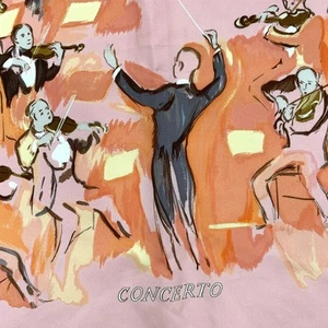 HERMES Carre 90 CONCERTO Pink Orange Multicolor Silk Shawl Scarf Used No Box - Picture 1 of 7