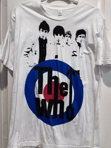 T-shirt bianca The Who rara mod target taglia L large. 3393 - Foto 1 di 5